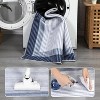 Machine Washable Runner Rug Modern Border Low Pile Non-Shedding Soft Gradient Faux Wool Print Entryway Bathroom - 3 of 4