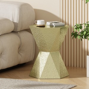 VYNXARIA Modern Hexagon Side Table - Geometric Eleganc,Gold - 1 of 4