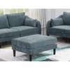 Beautiful Mineral Color Ottoman Morgan Fabric 1pc Ottoman Soft Cushion Wood Legs Living Room Furniture - 2 of 4