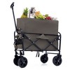 HTUTWOO Collapsible Folding Duty Utility Cart Wagon,Outdoor Garden Wagon Cart with All-Terrain Wheels,for Camping 225 lbs Weight Capacity - 2 of 4