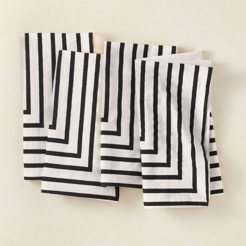 4pk Cotton Striped Napkins Black/White - Opalhouse&#8482; designed with Jungalow&#8482;, 1 of 7