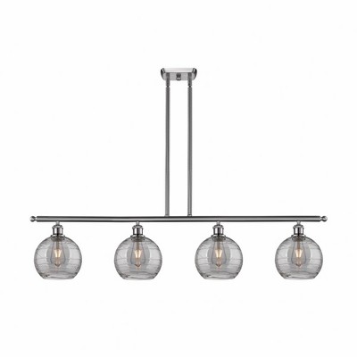 Athens Deco Swirl - 4 Light Island In Industrial Style-10 Inches Tall and 48 Inches Wide