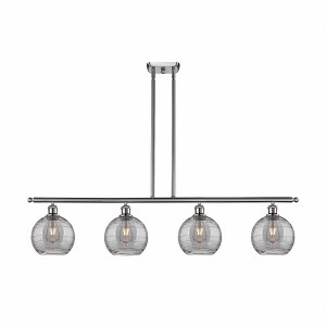 Athens Deco Swirl - 4 Light Island In Industrial Style-10 Inches Tall and 48 Inches Wide - 1 of 1
