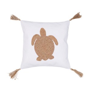 C&F Home Turtle Handmade Wood Beaded Throw Pillow - 1 of 4