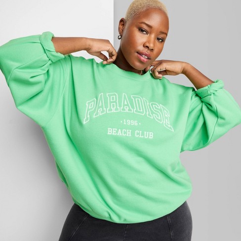 Women's Oversized Sweatshirt - Wild Fable™ Mint Green 1X