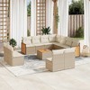 vidaXL 12 Piece Patio Sofa Set with Cushions - Beige and Cream With Table - 2 of 4