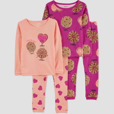 Toddler Girls' 4pc Afro Unicorn Striped Snug Fit Pajama Set - Pink 12m :  Target