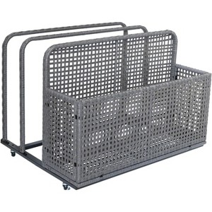 Pool Storage Bin - Outdoor Caddy w/Wheels for Toys, Floaties, Noodles, Towels & Life Vests, PE Rattan Design, Poolside Organizer - 1 of 4
