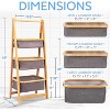 3-Tier Bamboo Shelf for Organizing with Storage Hamper, Foldable Laundry Baskets, Space-Saving Design - 2 of 4