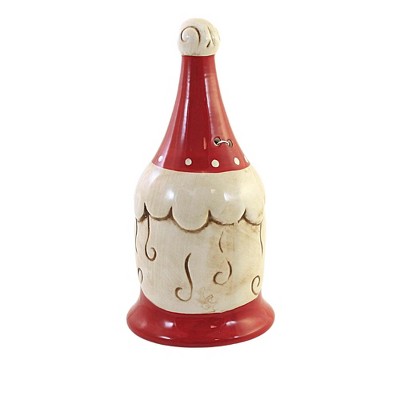 Johanna Parker Red and Cream Santa Bell Figurine