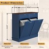 APRILSOUL 40 in. Storage Cabinet, Tilt Out 10 Gallon Garbage Can Cabinet, Dog Proof Trash Bin - 3 of 4