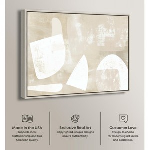 Art Remedy Cream and Ivory Modern Minimal Abstracts Framed - 1 of 4