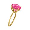 Ross-Simons 8.25 Carat Pink Topaz Twist Rope Ring in 14kt Yellow Gold - 3 of 4