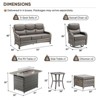 7-Piece Patio Furniture Set with Fire Pit,Wicker Patio Sofa Set Outdoor Swivel Rocking Chairs with Ottomans - 3 of 4