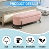 Fabric Upholstered Ottoman: Storage, Bedroom Bench, Safety Hinge, Padded Footstool, Living Room and Entryway - 3 of 4