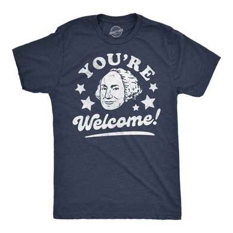 Мужские футболки Crazy Dog T-Shirts, Inc. Mens Funny T Shirts Youre Welcome George Washington Sarcastic Fourth Of July Graphic Novelty Tee for Men - Crazy Dog Men's T Shirt For Fourth Of L