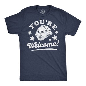 Mens Funny T Shirts Youre Welcome George Washington Sarcastic Fourth Of July Graphic Novelty Tee for Men - Crazy Dog Men's T Shirt For Fourth Of July - 1 of 4