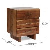 Gulches 22 Inches High Nightstand in Natural Color 3 Drawers Equipped with Natural Colored Wooden Legs - 4 of 4