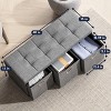 Ornavo Home Collapsible 40" Inch Large Storage Bench Ottoman with Drawers, Perfect for Living Room, Bedroom and Entryway - 2 of 4