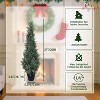 Outdoor Artificial Cedar Topiaries (Set of 2) - Faux Potted Cypress Pine Trees for Porch, Home & Office Decor - 4 of 4