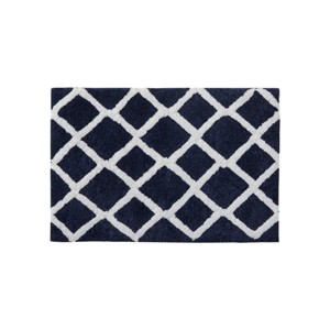 SEVOBAL Bathroom Rugs Bath Mat Rug Home Decor Carpet Shower Mat Home Decor Double Pattern for Shower Room Bathroom Home, Navy, 34"*21"*1.25" - 1 of 4