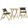 vidaXL 3 Piece Folding Bistro set with Dark Gray Cushions Bamboo - 2 of 4