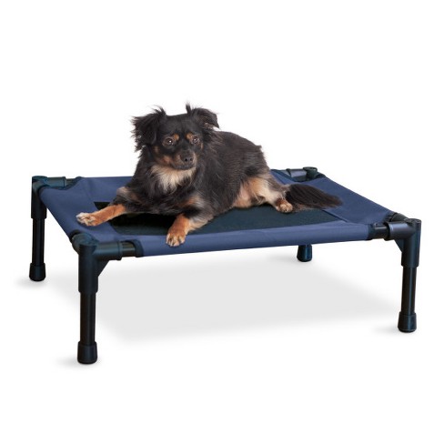 Yellow and Navy Outdoor Dog Bed Full Bolster Dog Bed Navy Dog Bed