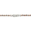 Black Bow Jewelry 2.5mm Sterling Silver & 10k Rose Plated D/C Rope Chain Necklace - 4 of 4