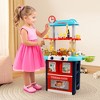 Topteng Pretend Play Kitchen with Sound Effects and Stove Light, Kids Kitchen Playset - 2 of 4