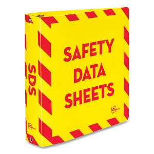 Avery UltraDuty Safety Data Sheet Binders with Chain, 3 Rings, 2" Capacity, 11 x 8.5, Yellow/Red - 1 of 4