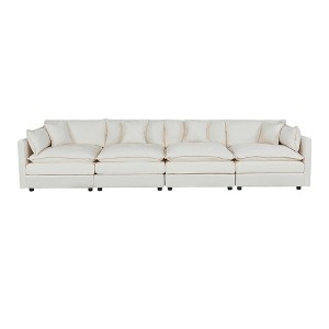 NicBex Couches for Living Room Deep Seat Sofa Couch Upholstered 2 Seater Sleeper Loveseat Sofa with 4 Pillows for Bedroom - 1 of 4