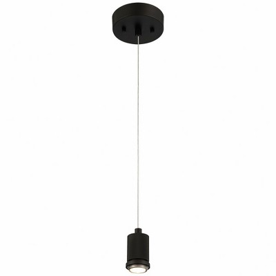 Transitional Matte Black 9'' LED Pendant with Clear Glass