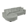 Resenkos Modular Sleeper Sectional with Ottoman, L-Shaped Corduroy Sofa with Tufted Upholstery, - 2 of 4