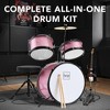 Best Choice Products Kids Beginner 3-Piece Drum, Musical Instrument Set w/ Sticks, Cushioned Stool, Drum Pedal - 3 of 4
