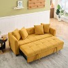 NicBex 77.9 Inch Pull-out Sofa Bed Convertible 3 Seat Sofa with 4 Throw Pillows for Living Room,Apartment,Yellow - 2 of 4