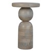 Royal Hampton, Tia 12 Inch Round Side End Table, Turned Pedestal Base, Mango Wood in Finish - 4 of 4