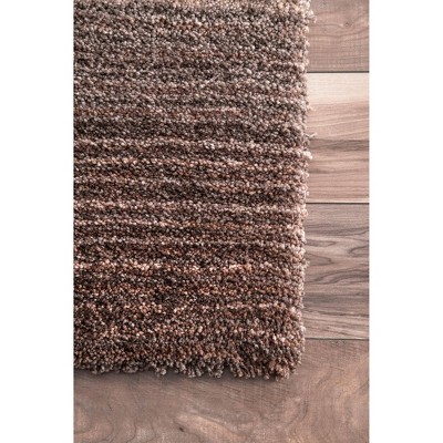 Navy Multi 6' x 9' Tufted Shag Striped Area Rug