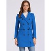 Allegra K Women's Elegant Notched Lapel Double Breasted Long Sleeve Winter Overcoat - 3 of 4