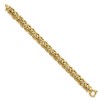 Black Bow Jewelry 11mm 14K Yellow Gold Hollow Flat Byzantine Chain Bracelet, 7.5 Inch - 3 of 4