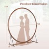 Costway 7.4 FT Round Wedding Arch Wooden Arbor Backdrop Stand with Triangular-Shaped Base - 3 of 4