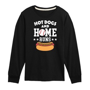 Boys' - Instant Message - Hot Dogs And Home Runs Long Sleeve Graphic T-Shirt - 1 of 4
