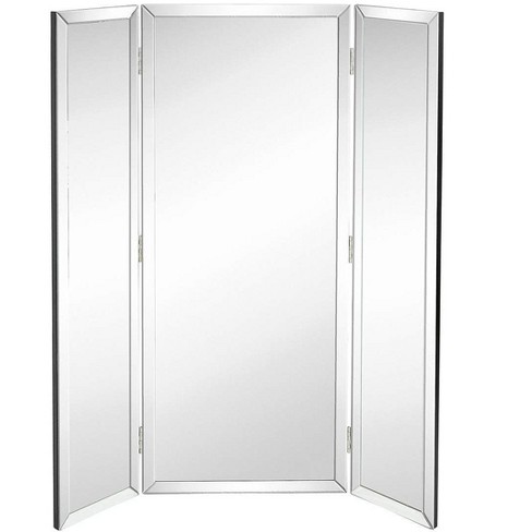 Hamilton Hills 48" x 40" Silver Trifold Mirror With Full-Length Beveled Edges - image 1 of 4