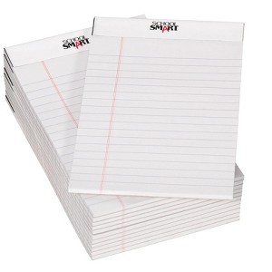 School Smart Junior Legal Pads, 5 x 8 Inches, 50 Sheets Each, White, Pack of 12 - 1 of 4
