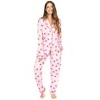Tipsy Elves Womens Pink Santa Lapel Christmas Pajama Set Festive Holiday Sleepwear - 3 of 3