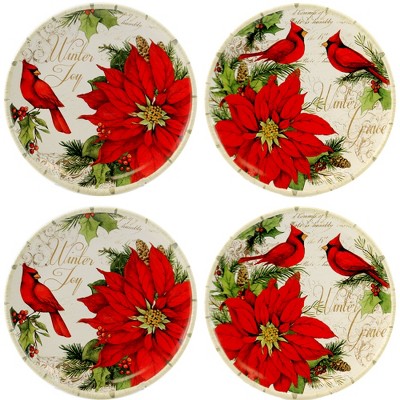 Tabletop 8.25" Winters Garden Dessert Plate Christmas Poinsettia Certified International  -  Dining Plates