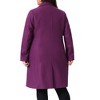 Agnes Orinda Women's Notched Lapel Double Breasted Long Pea Coats with Pocket - 4 of 4