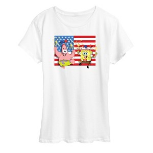 Women's - SpongeBob SquarePants - Patrick Sparkers Flag Short Sleeve Graphic T-Shirt - 1 of 4