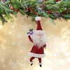 De Carlini Italian Ornaments 8.0 Inch Hollydance Sparkle Claus Christmas Tree Ornament , Christmas Decor Glittered Santa (1PC) - 2 of 4
