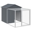 vidaXL Chicken Cage with Run Anthracite 46.1 in.x79.1 in.x48.4 in. Galvanized Steel - 2 of 4