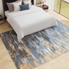 4'x6' Washable Rug Modern Abstract Area Rug Soft Indoor Low Pile Floor Carpet for Living Room Blue Brown - 2 of 4
